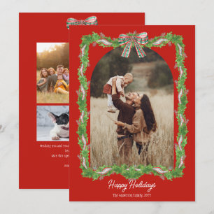 Cartes Pour Fêtes Annuelles 5 photos plaid bow rustique Noël Photo