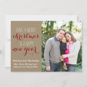 Cartes Pour Fêtes Annuelles 5 x 7 Crafty Christmas Holiday Photo Card
