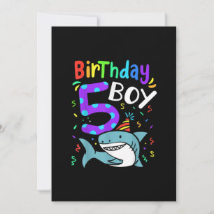 Cartes Pour Fêtes Annuelles 5e anniversaire Cadeau de requin de 5 ans