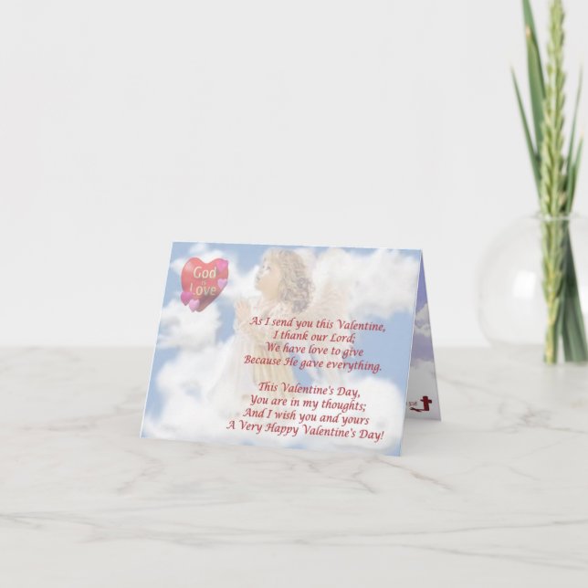 Cartes Pour Fêtes Annuelles 6. Dieu est amour - Conception religieuse de Saint (Devant)