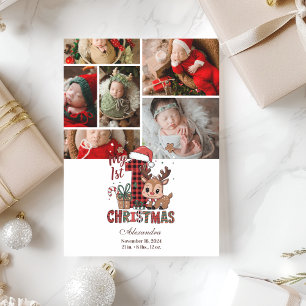 Cartes Pour Fêtes Annuelles 6 Photo Carreaux Renne Premier Noël