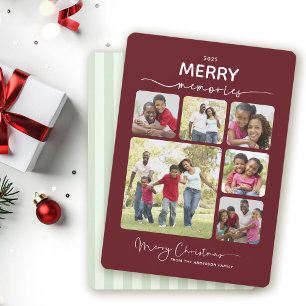 Cartes Pour Fêtes Annuelles 6 Photo Collage Simple Joyeux Souvenirs Noël