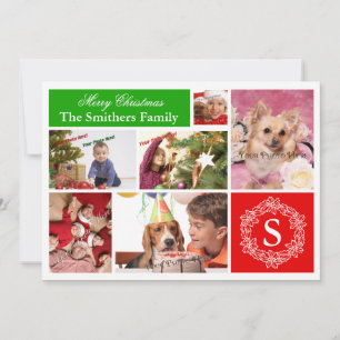 Cartes Pour Fêtes Annuelles 6 Photo Family Christmas Card