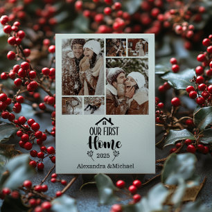 Cartes Pour Fêtes Annuelles 6 Photo Minimaliste Noël Notre Première Maison