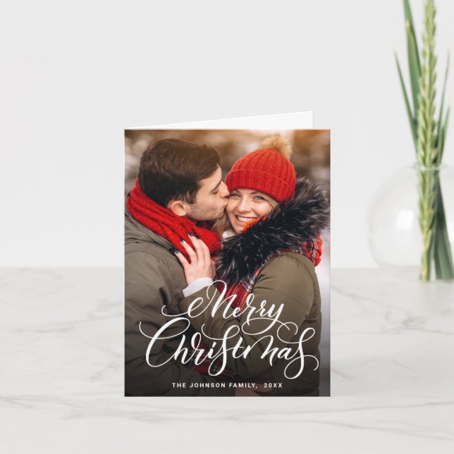 Cartes Pour Fêtes Annuelles 6 PHOTO Moderne Joyeux Noël Salutation (Devant)