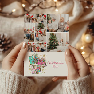 Cartes Pour Fêtes Annuelles 6 Photo Whimssical Ho Ho Famille de Noël