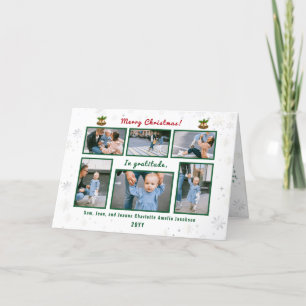Cartes Pour Fêtes Annuelles 6 Photos Collage Lettre mignonne Élégante Personna