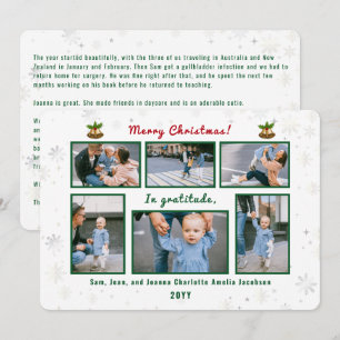 Cartes Pour Fêtes Annuelles 6 Photos Collage Lettre mignonne Élégante Personna