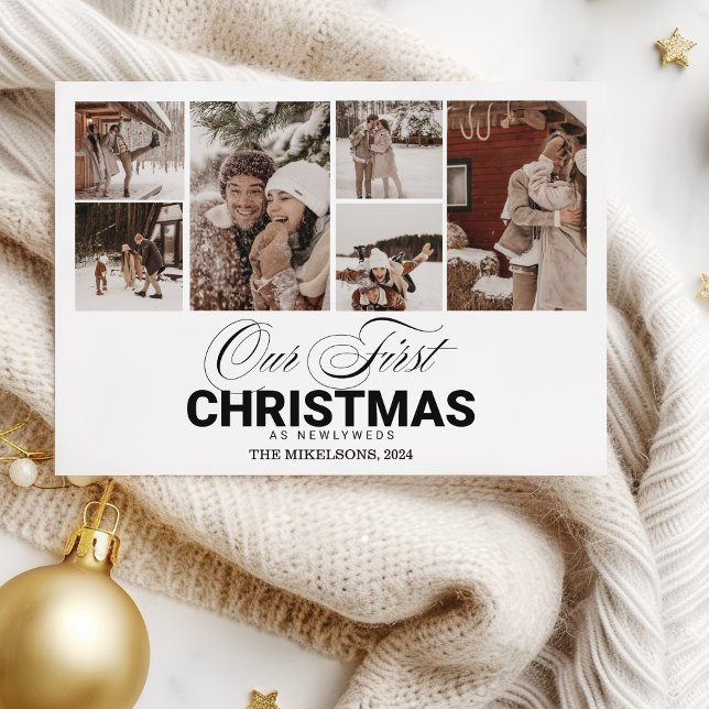 Cartes Pour Fêtes Annuelles 6 photos Premier Noël comme mariés (Créateur téléchargé)