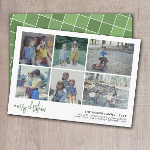 Cartes Pour Fêtes Annuelles 6 Script photo Joyeux Noël - Carreaux à la frontiè