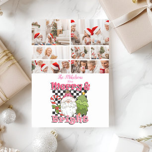 Cartes Pour Fêtes Annuelles 7 Photo à Carreaux Joyeux & Lumineux Noël
