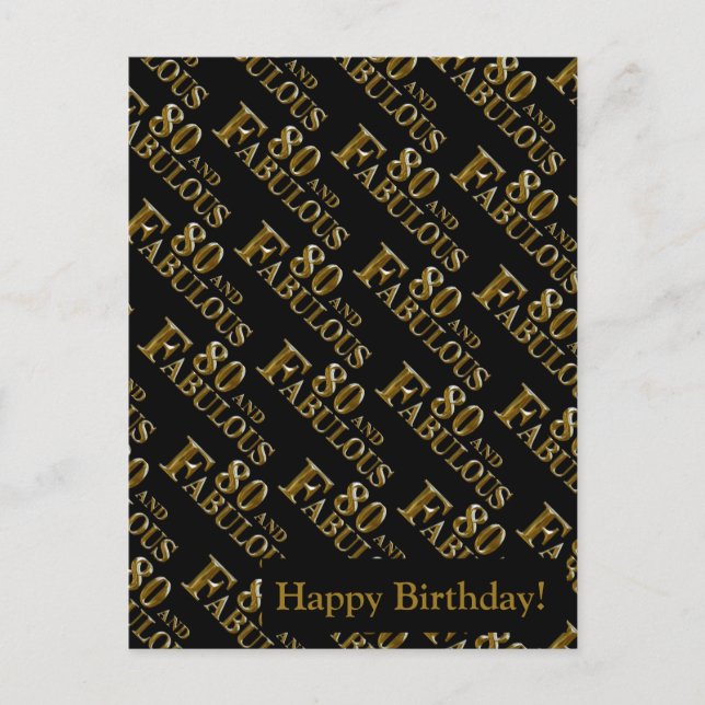 Cartes Pour Fêtes Annuelles 80e anniversaire (Devant)