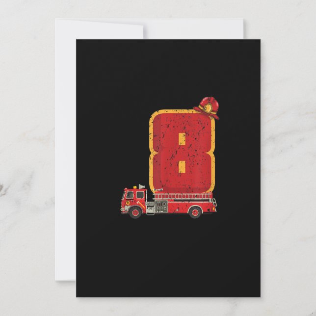 Cartes Pour Fêtes Annuelles 8 Anniversaire Cadeaux Garçon Pompier (Devant)
