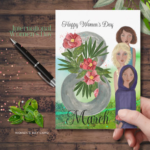 Cartes Pour Fêtes Annuelles 8 mars Joyeuse Journée des Femmes