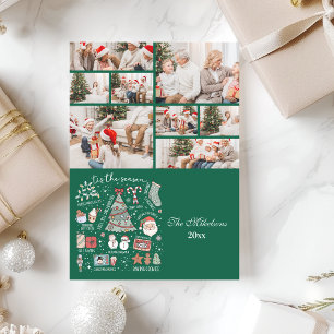 Cartes Pour Fêtes Annuelles 8 Photo Cette Saison Retro Green Noël