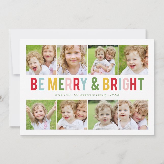 Cartes Pour Fêtes Annuelles 8 Photo Collage Holiday Photocard (Devant)