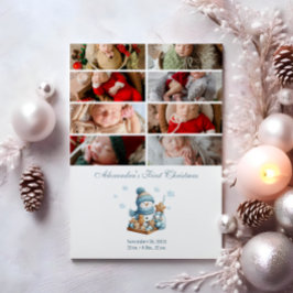 Cartes Pour Fêtes Annuelles 8 Photo First Christmas Birth Announcement