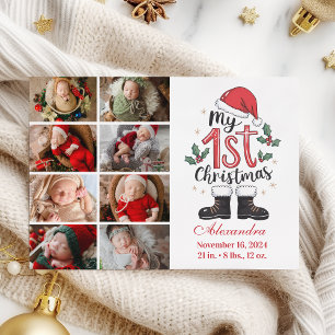 Cartes Pour Fêtes Annuelles 8 Photo Mignon Bébé Santa 1er Noël