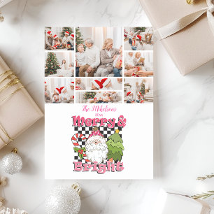 Cartes Pour Fêtes Annuelles 9 À damiers photo Joyeux et Joyeux Noël