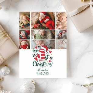 Cartes Pour Fêtes Annuelles 9 Photo Candy Cane Bébé 1er Noël