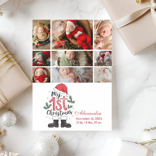 Cartes Pour Fêtes Annuelles 9 Photo Mignon Bébé Santa 1er Noël