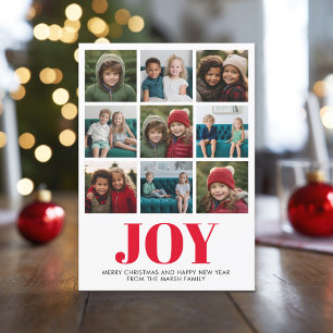 Cartes Pour Fêtes Annuelles 9 Photo Rouge Abstraite Joie moderne Noël