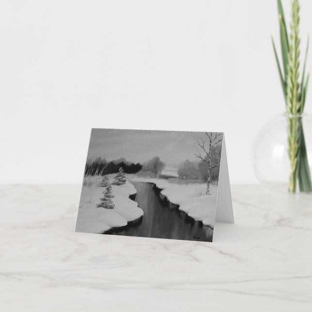 Cartes Pour Fêtes Annuelles A beautiful winter landscape, snowy scene. holiday (Devant)