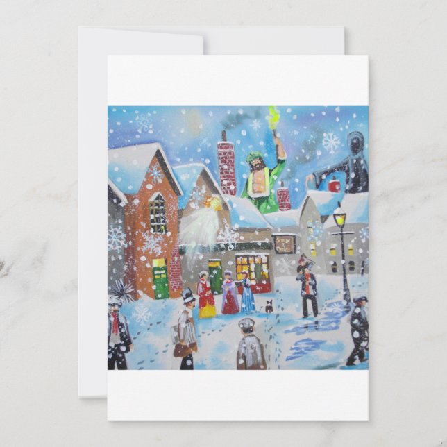 Cartes Pour Fêtes Annuelles a Christmas Carol Scrooge and the three ghosts (Devant)