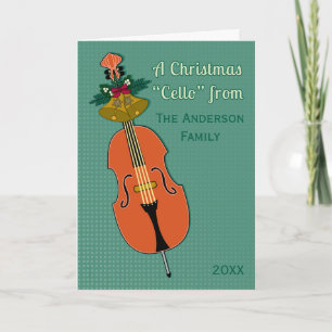 Cartes Pour Fêtes Annuelles A Christmas Cello Add Name and Date Traditional