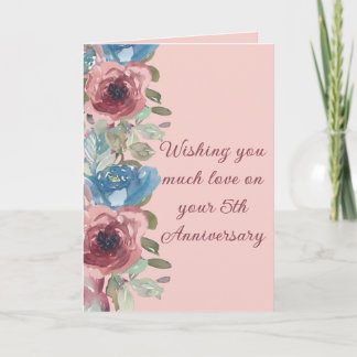 Cartes Pour Fêtes Annuelles A couple's Love 5th Anniversary Card