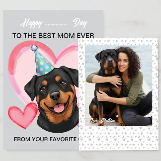 Cartes Pour Fêtes Annuelles A cute Rottweiler on a special occasion for Mom