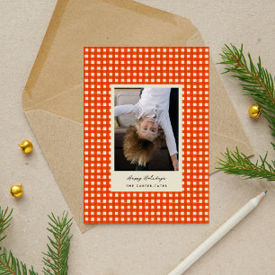 Cartes Pour Fêtes Annuelles À damiers photo rouge jouant