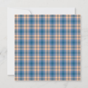 Cartes Pour Fêtes Annuelles à damiers Plaid Beige Bleu Gris Et Pêche