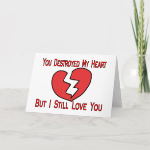 Cartes Pour Fêtes Annuelles A détruit mon coeur Valentine