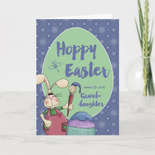 Cartes Pour Fêtes Annuelles À Grandgirl, Hoppy Bunny Artiste de Pâques
