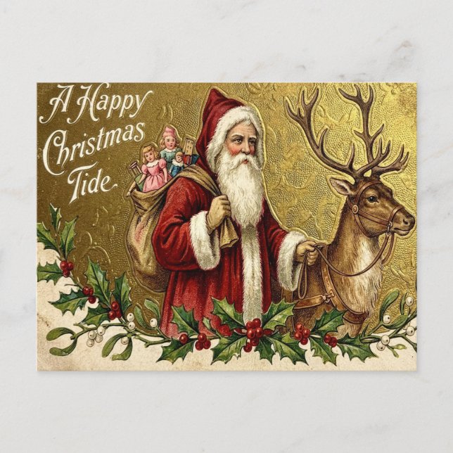 Cartes Pour Fêtes Annuelles A Happy Christmas Tide (Devant)