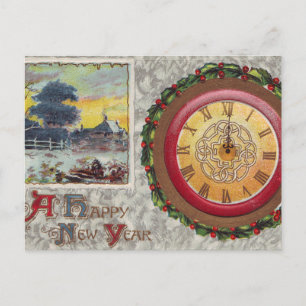 Cartes Pour Fêtes Annuelles A Happy New Year Clock