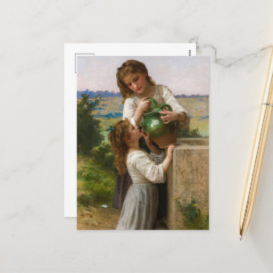 Cartes Pour Fêtes Annuelles À la fontaine par William Adolphe Bouguereau