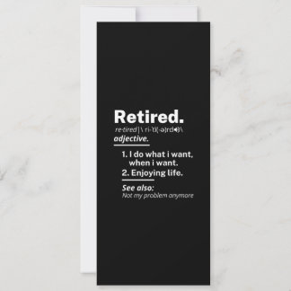 Cartes Pour Fêtes Annuelles à la retraite. définition drôle de retraite