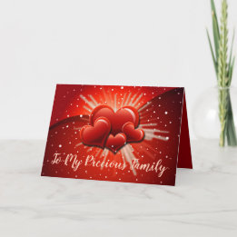 Cartes Pour Fêtes Annuelles À ma famille Précieuse Coeurs rouges Valentine