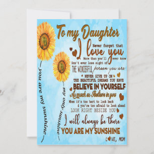 Cartes Pour Fêtes Annuelles À ma fille Lettre spéciale à ma fille