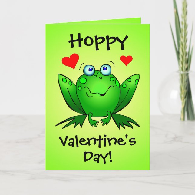 Cartes Pour Fêtes Annuelles À ma princesse Hoppy Valentines grenouilles à dess (Devant)