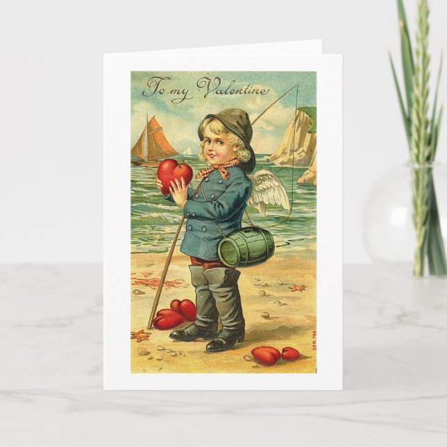 Cartes Pour Fêtes Annuelles À ma Saint Valentin, pêche aux coeurs (Devant)