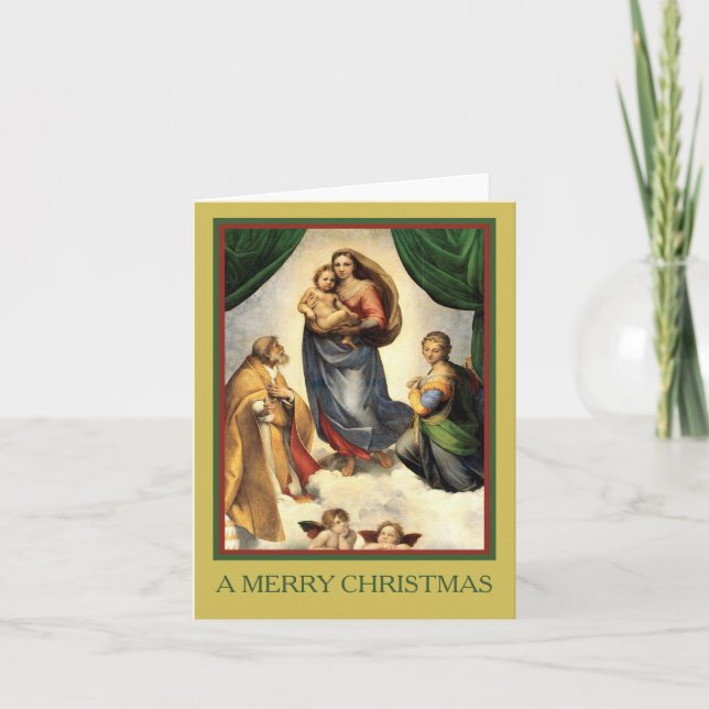 Cartes Pour Fêtes Annuelles A MERRY CHRISTMAS Raphael Madonna and Christ Child (Devant)