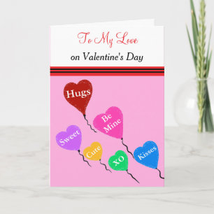 Cartes Pour Fêtes Annuelles À mon amour Valentine's Day Hearts Rouge rose