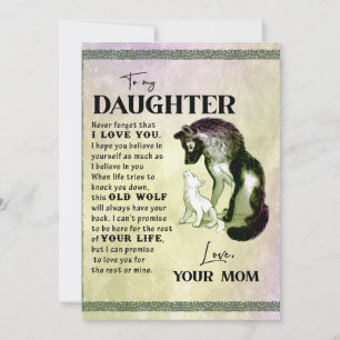 Cartes Pour Fêtes Annuelles À Mon Cadeau Fille, Lettre D'Amour Fille Et Maman