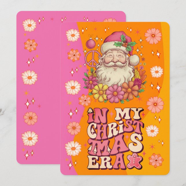 Cartes Pour Fêtes Annuelles À mon ère de Noël Super Père Noël (Devant / Derrière)