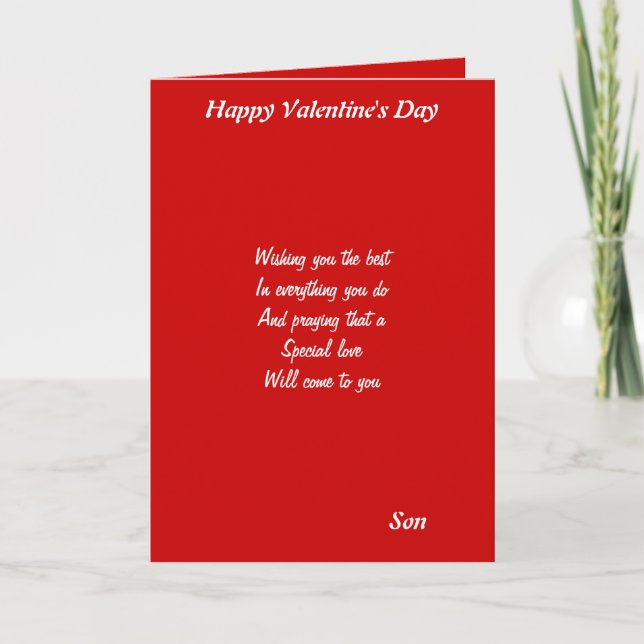 Cartes Pour Fêtes Annuelles À mon fils pour la Saint-Valentin (Devant)