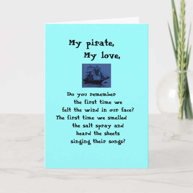Cartes Pour Fêtes Annuelles À mon jour de Valentine heureux de pirate… (Devant)
