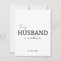 À mon mari le jour de notre mariage
